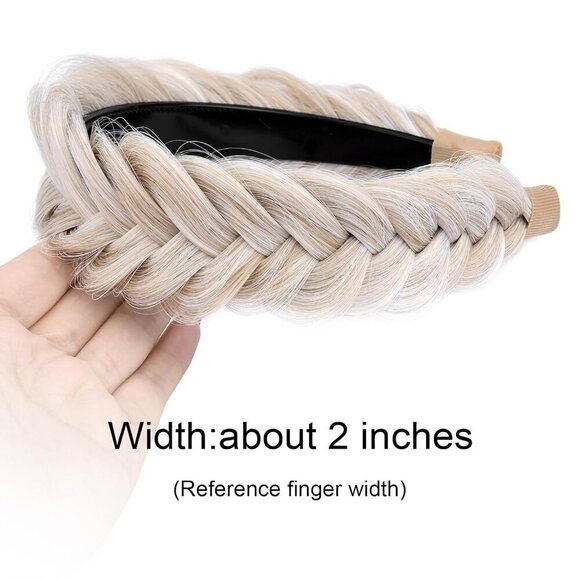 Braided Hair Headband Synthetic Fiber Wide Braid Messy Hair Hoop Women Fashion